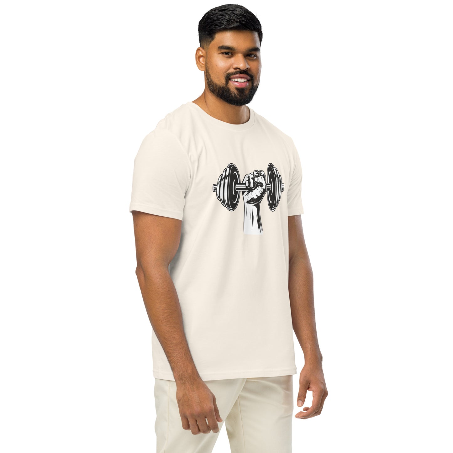 Men's Organic Mid-Light T-Shirt Dumbbell | Fitness Apparel