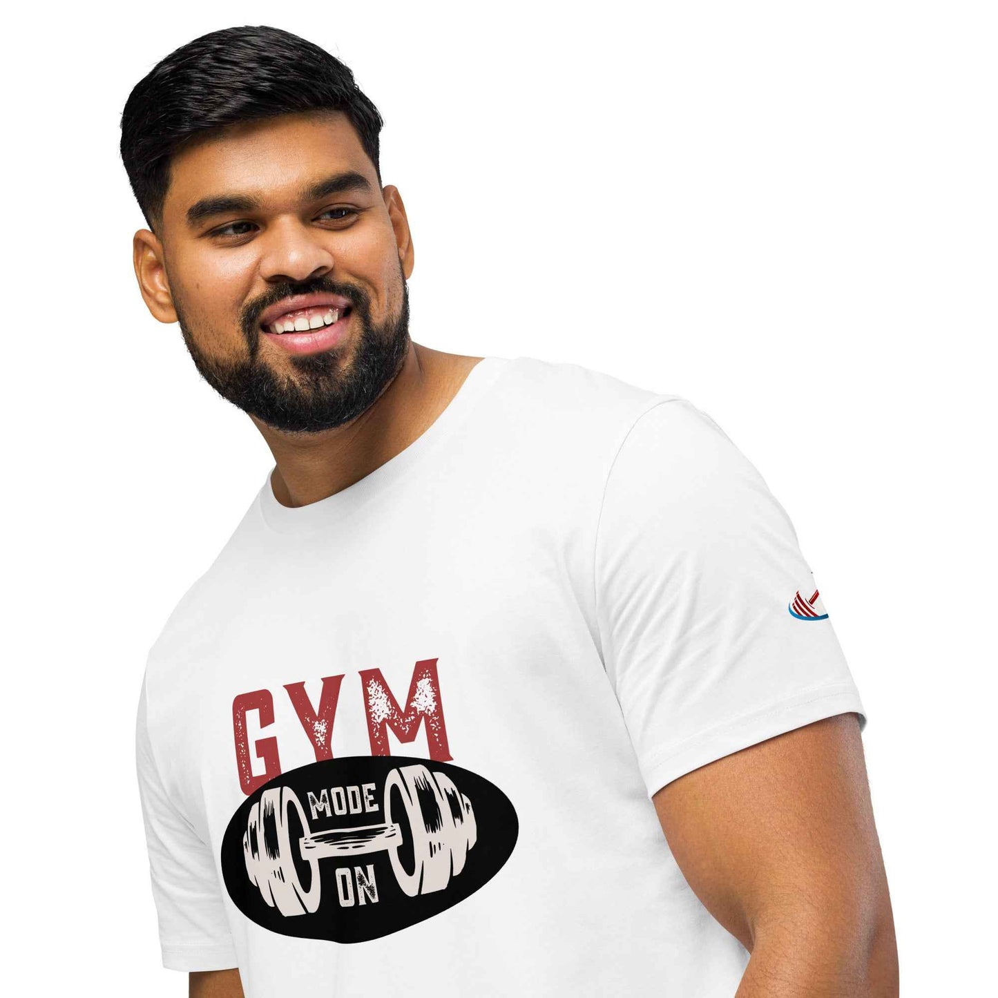 Men's Organic Fitness T-Shirt - Mid-Light Gym Mode On Apparel
