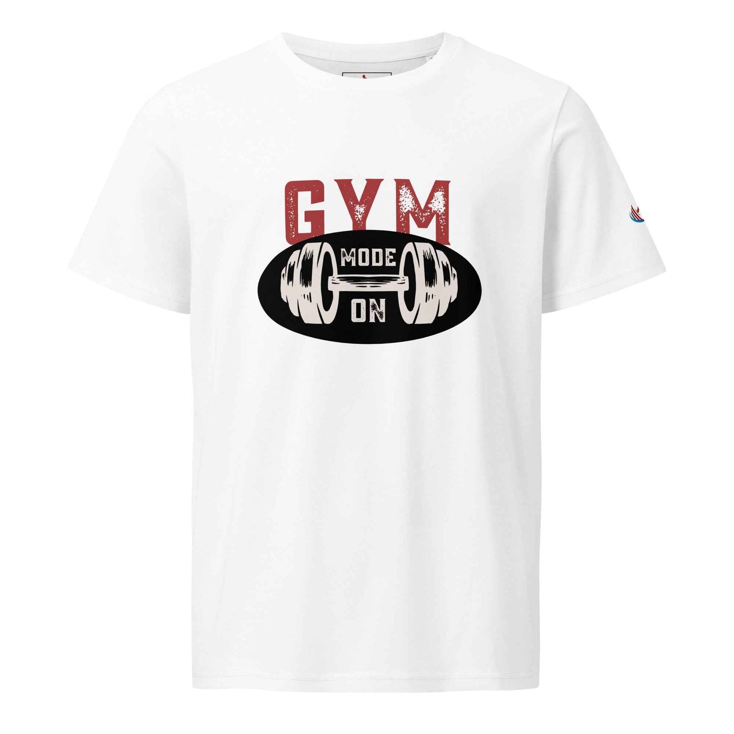 Men's Organic Fitness T-Shirt - Mid-Light Gym Mode On Apparel
