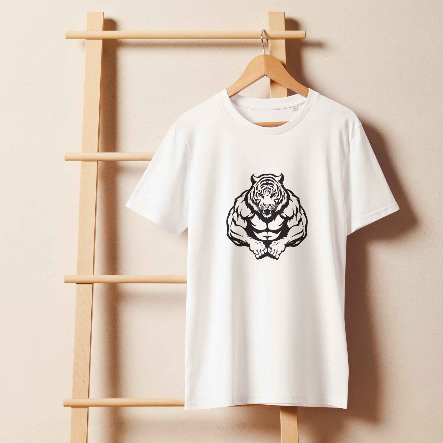 Men's Organic T-Shirt - Tiger Strong Mid-Light Activewear for Workouts