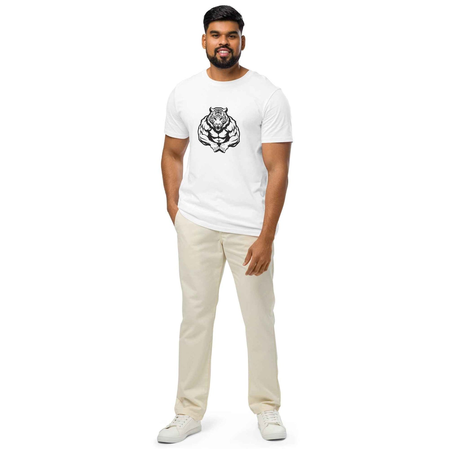 Men's Organic T-Shirt - Tiger Strong Mid-Light Activewear for Workouts