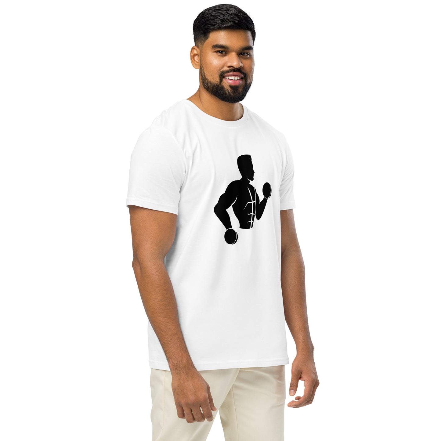 Men's Organic Mid-Light T-Shirt Weightlifting Design | Fitness Apparel