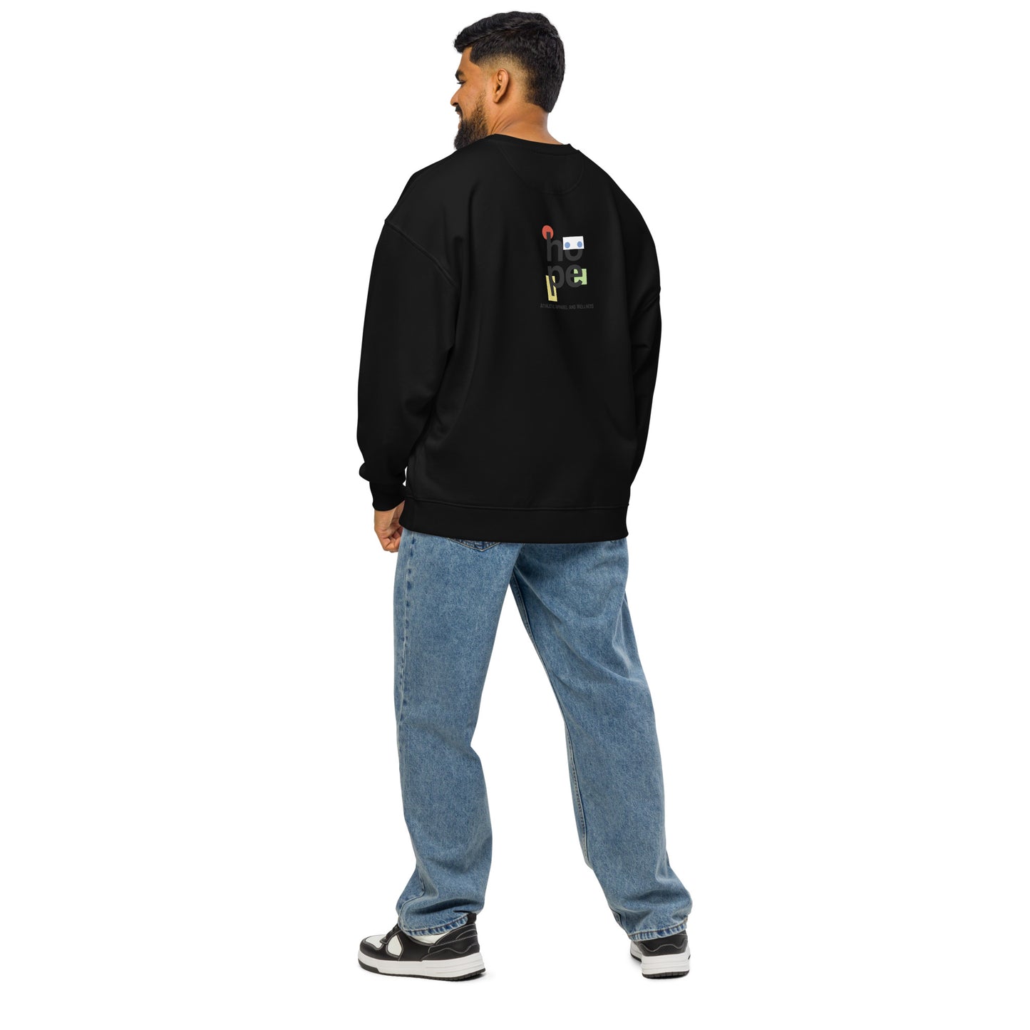 Men's Organic Oversized Sweatshirt Do More Be More | Motivational Fitness