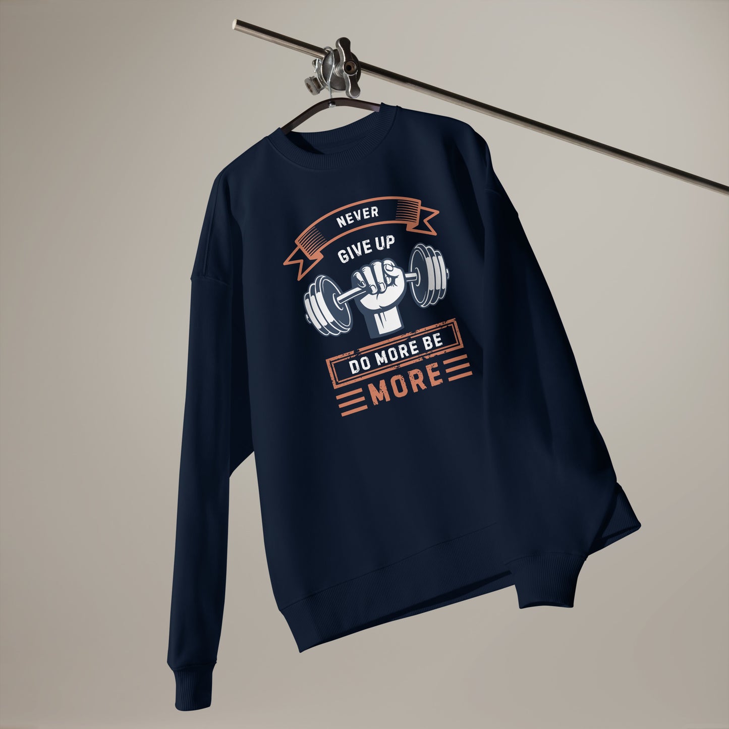 Men's Organic Oversized Sweatshirt Do More Be More | Motivational Fitness