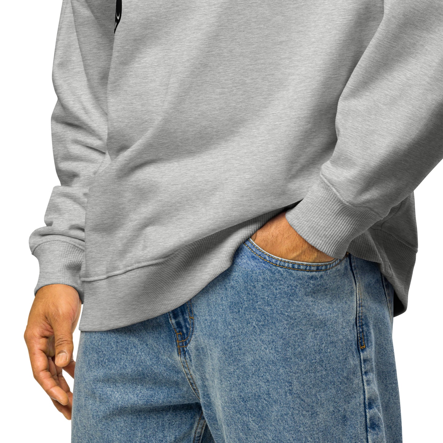 Men's Organic Oversized Sweatshirt Weightlifting Skull | Fitness Apparel
