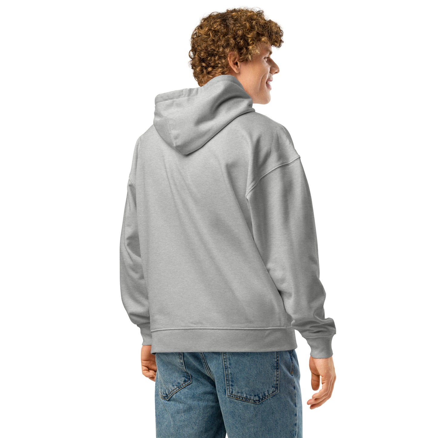 Men's Organic Relaxed Hoodie Never Give Up | Motivational Fitness Apparel