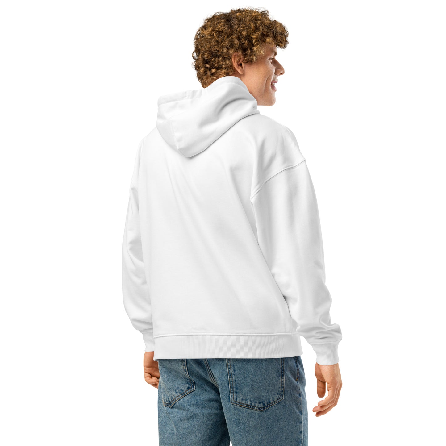 Men's Organic Relaxed Hoodie Never Give Up | Motivational Fitness Apparel