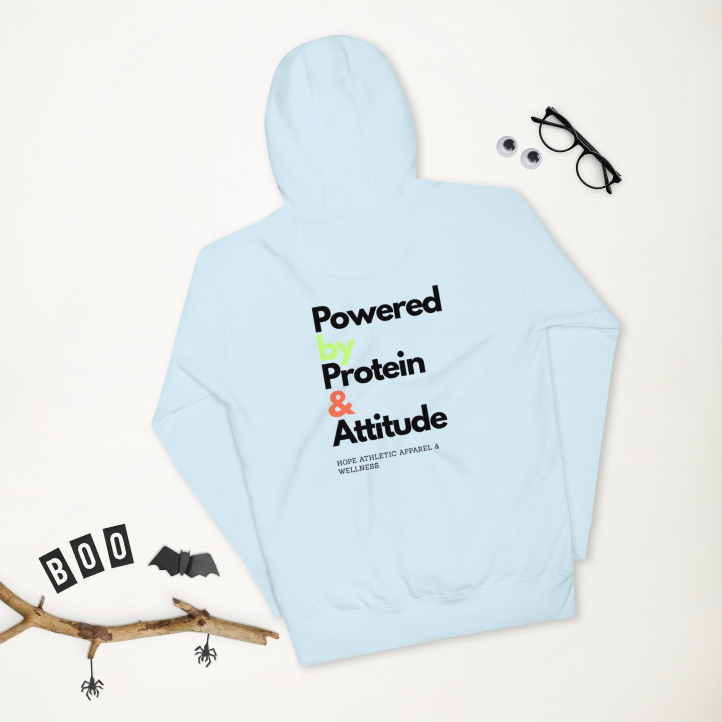 Men's Hoodie - Powered by Protein and Attitude for Ultimate Comfort -
