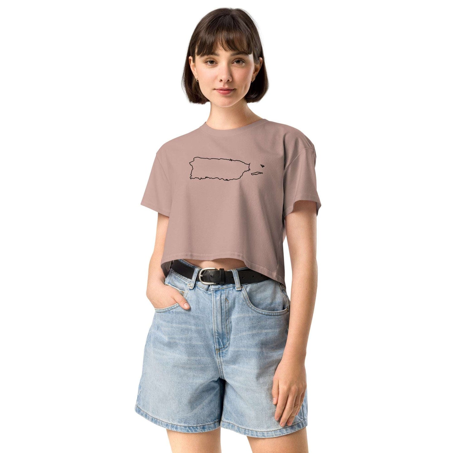 Puerto Rico Map Crop Top - Trendy Women's Island-Inspired Apparel -