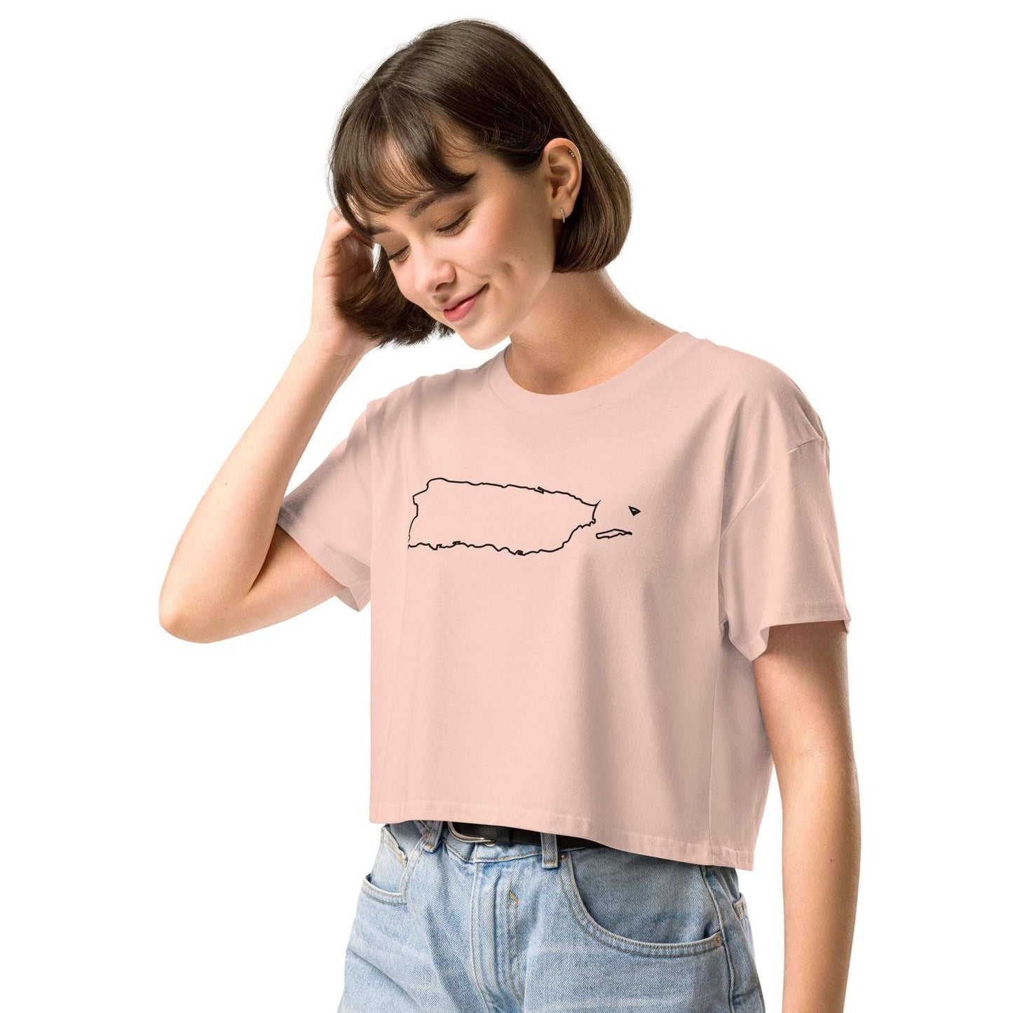 Puerto Rico Map Crop Top - Trendy Women's Island-Inspired Apparel -