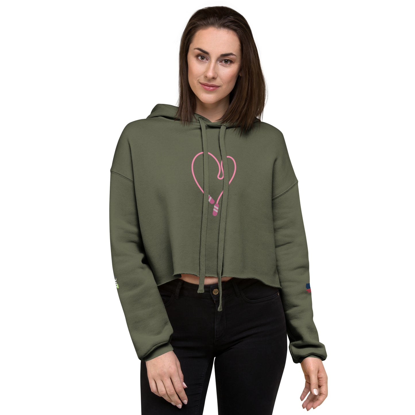 Women's Crop Hoodie- Workout Love -