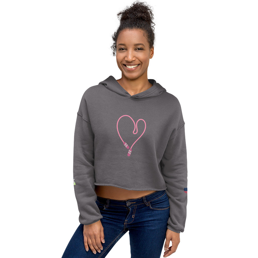 Women's Crop Hoodie- Workout Love -