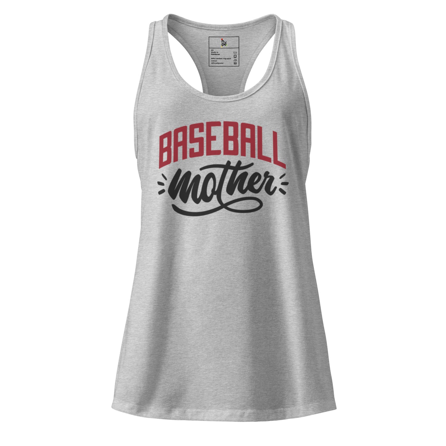 Women’s Fitted Racerback Tank Top - Baseball Mom Tank Top -