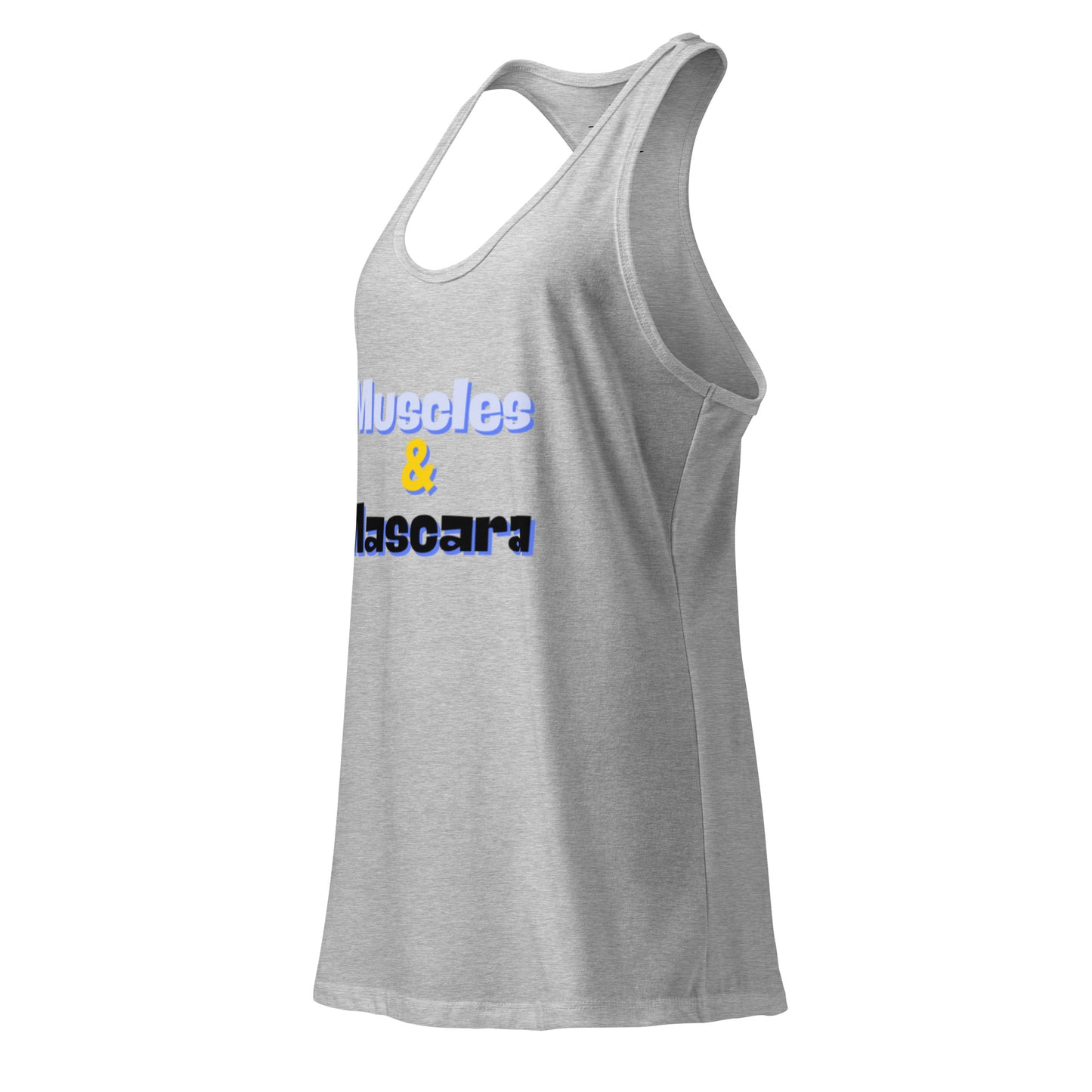 Women's Racerback Tank Top - Fitted Muscles and Mascara Design -