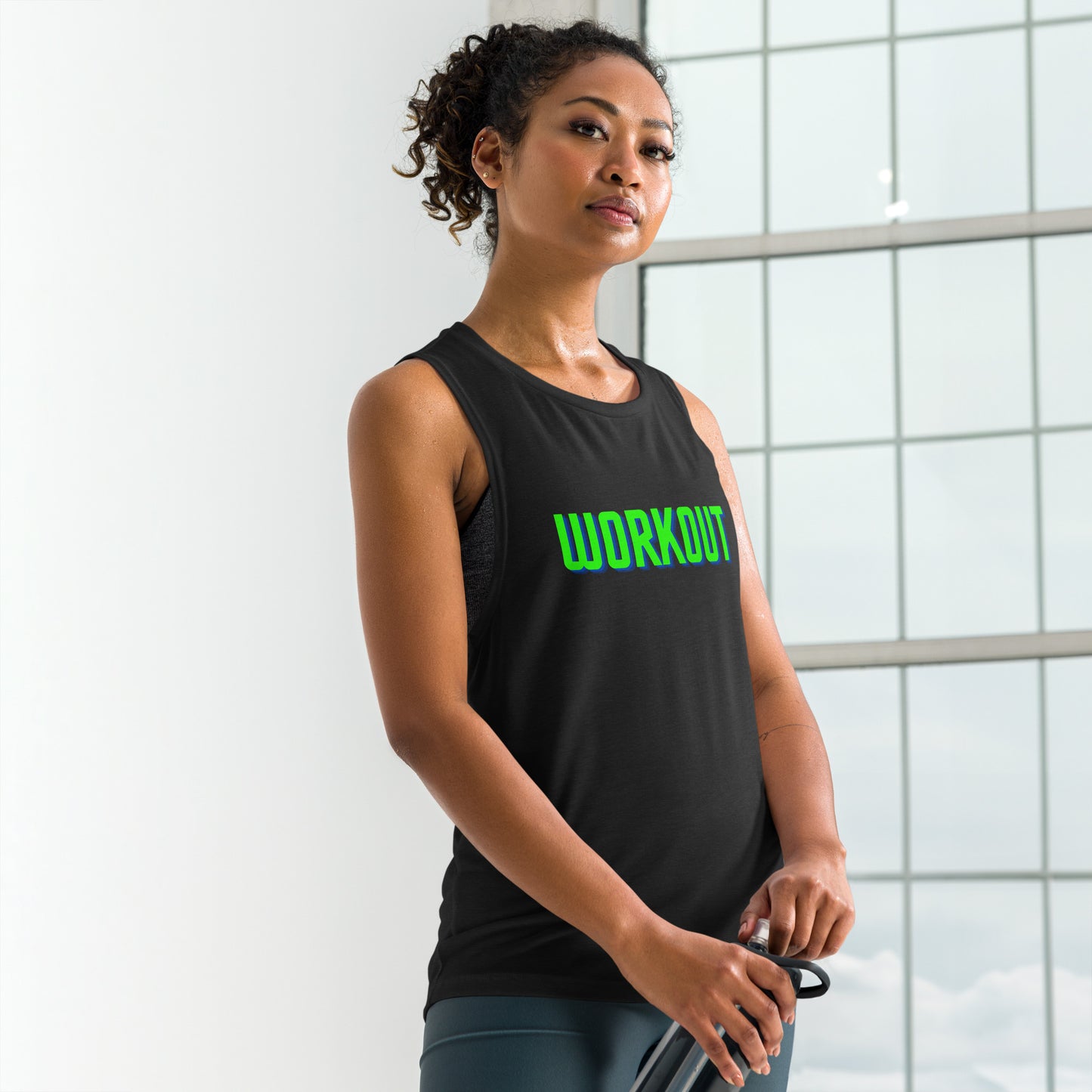 Ladies' Muscle Tank Workout Fearless - Fitness Gym Motivation Tee