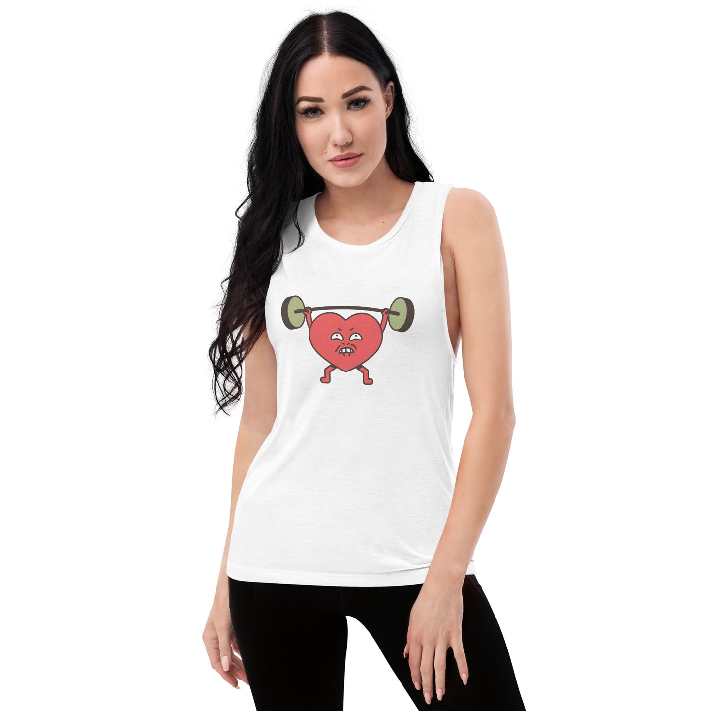 Ladies' Muscle Tank Heart Weightlifting - Fitness Gym Apparel