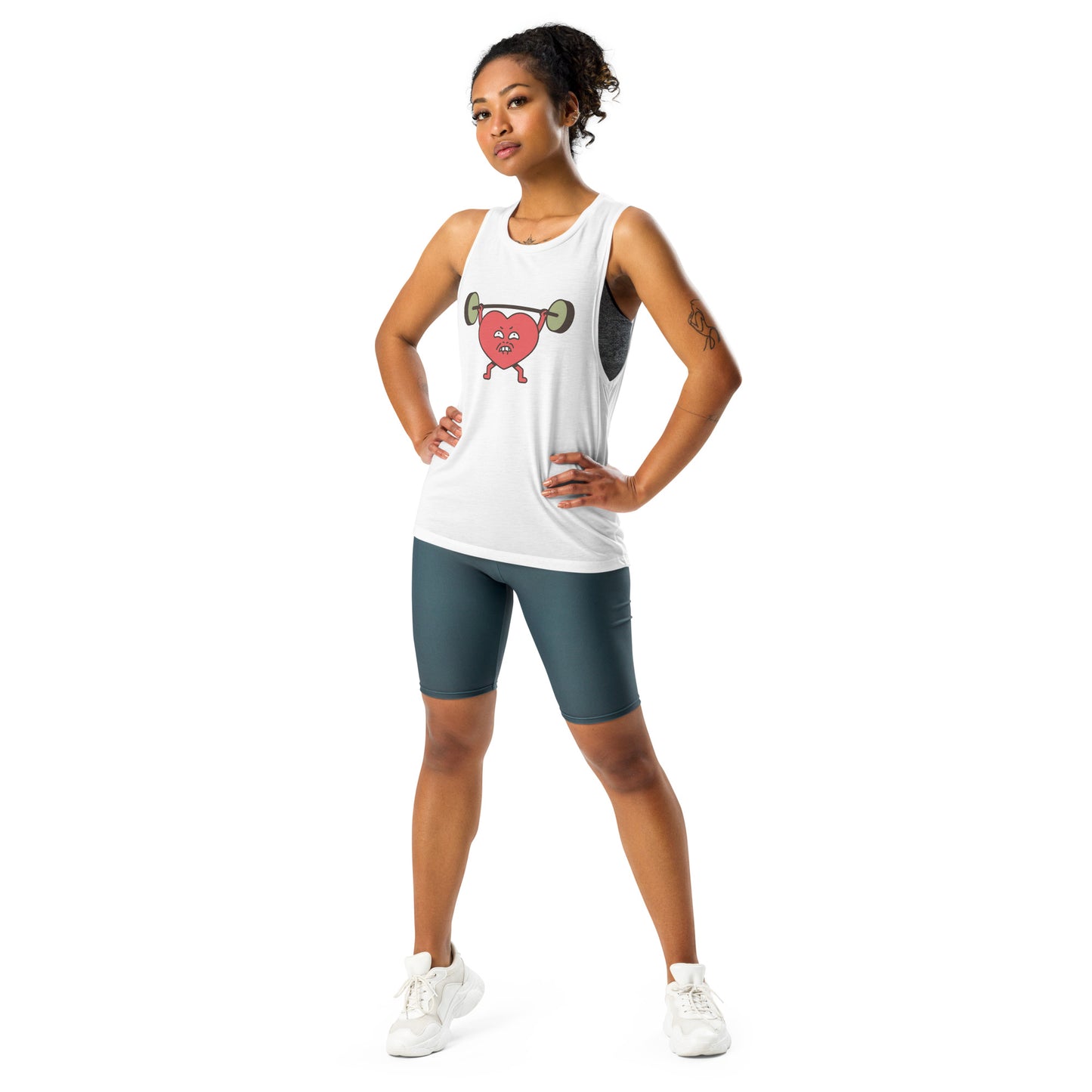 Ladies' Muscle Tank Heart Weightlifting - Fitness Gym Apparel