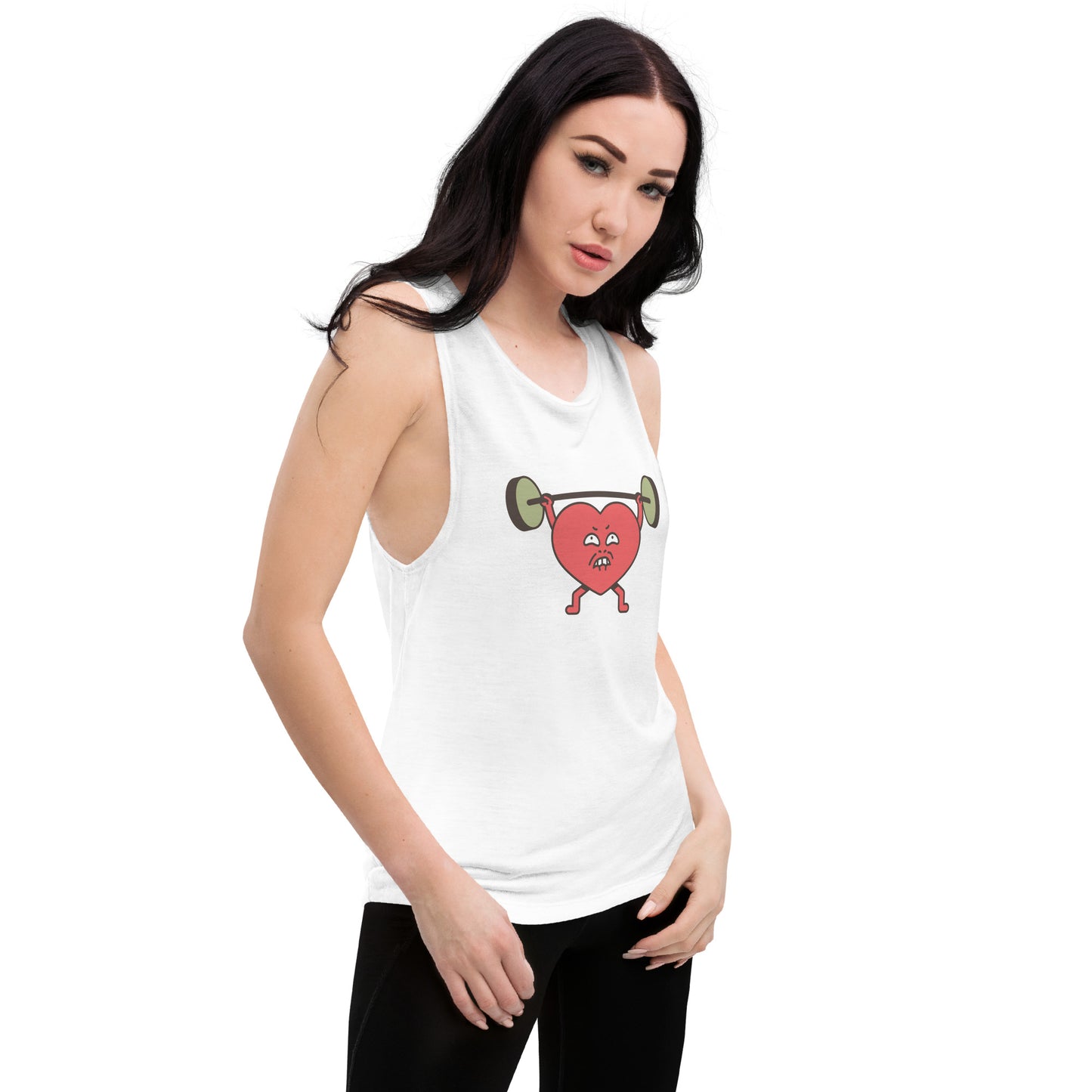 Ladies' Muscle Tank Heart Weightlifting - Fitness Gym Apparel