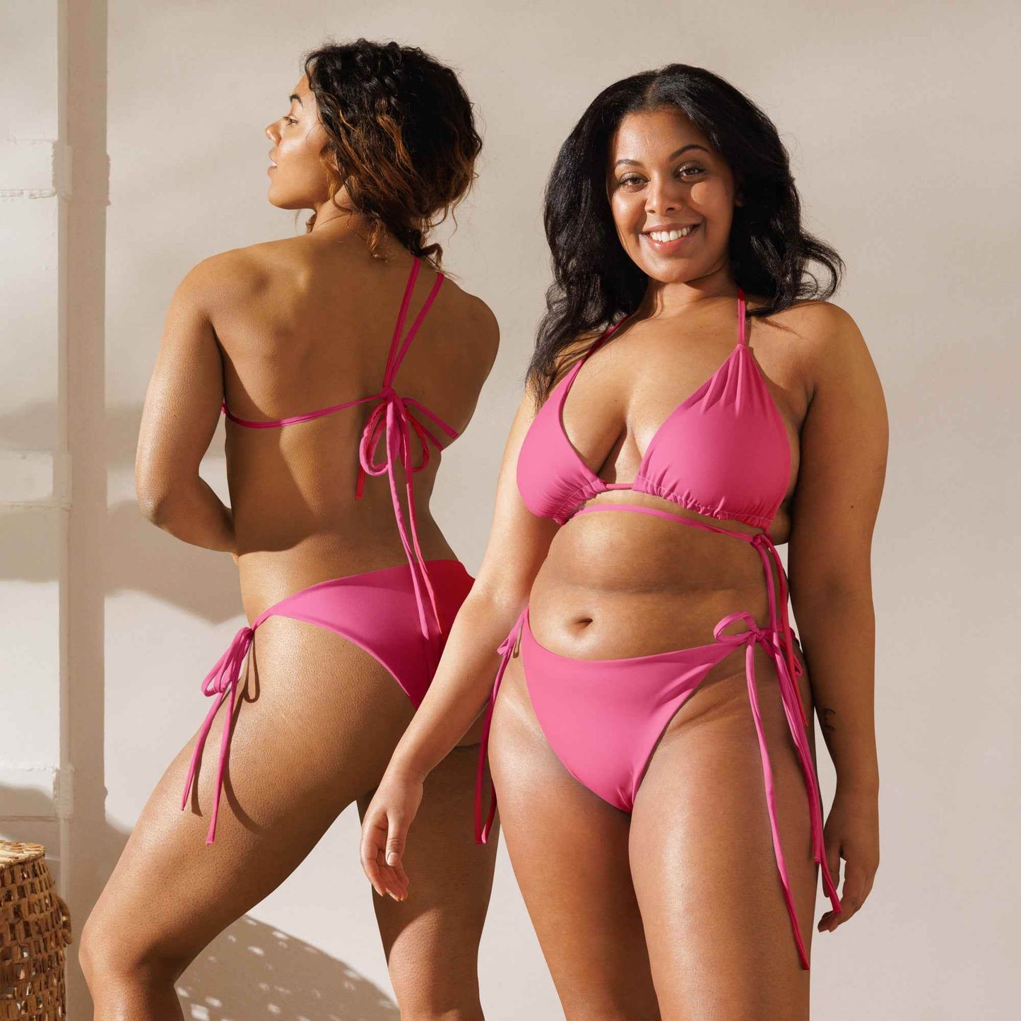 Women's Pink Print Bikini Set - Eco-Friendly Swimwear Collection -