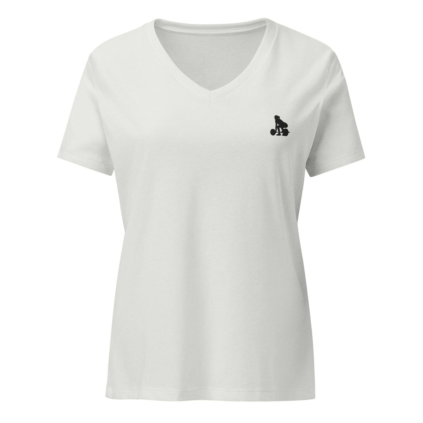 Women's Weightlifting T-Shirt - Relaxed V-Neck for Comfort and Performance -