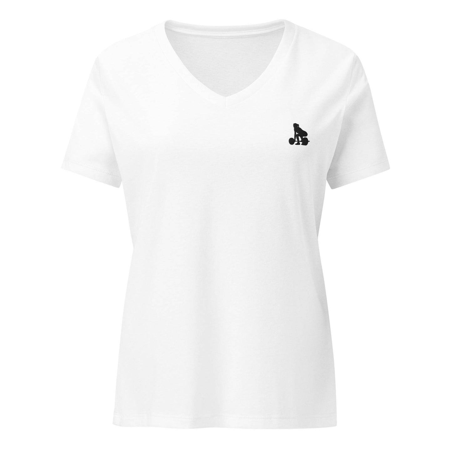 Women's Weightlifting T-Shirt - Relaxed V-Neck for Comfort and Performance -