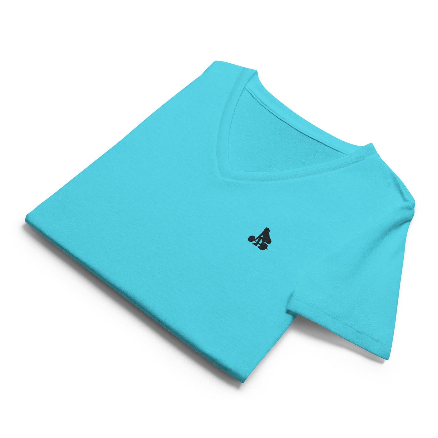 Women's Weightlifting T-Shirt - Relaxed V-Neck for Comfort and Performance -