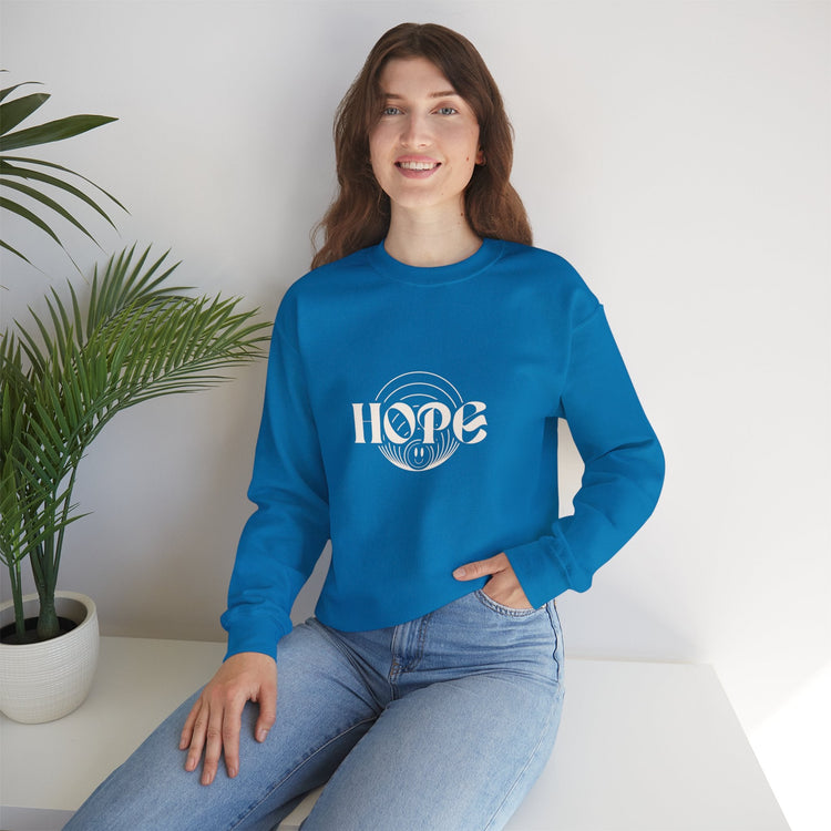 Women's front sweatshirt blue color front model view