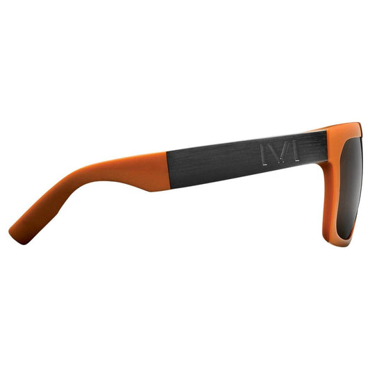 Polished Blood Orange Sunglasses - Brushed Gunmetal Frame with Grey Lens -