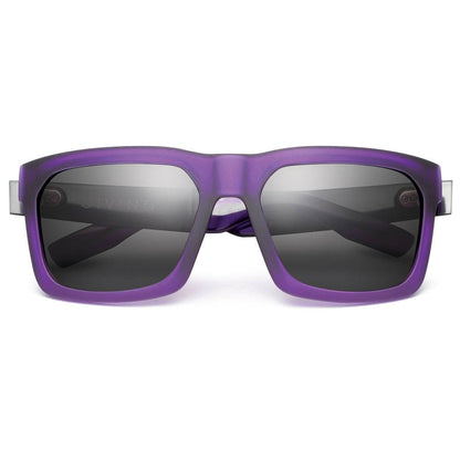 GIVING Matte Purple Sunglasses - Brushed Black / Grey Lens -