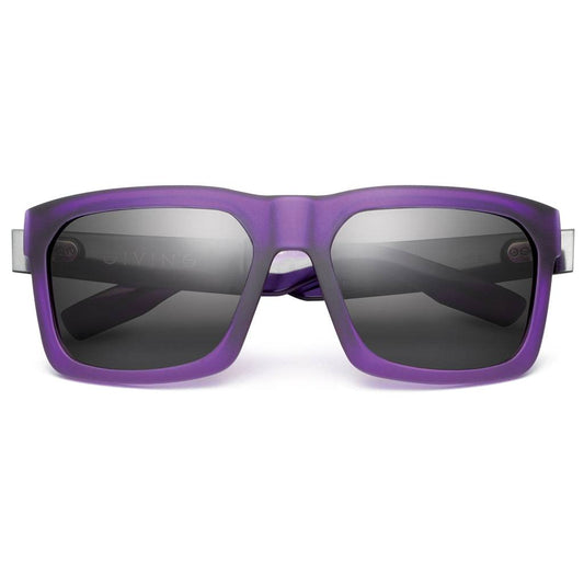 GIVING Matte Purple Sunglasses - Brushed Black / Grey Lens -
