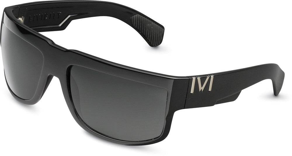 Lividity Polished Black Grey Lens Eyewear -