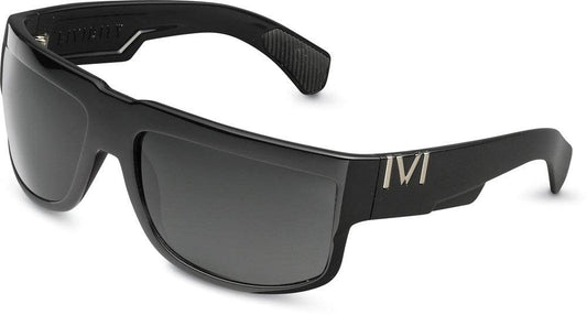 Lividity Polished Black Grey Lens Eyewear -