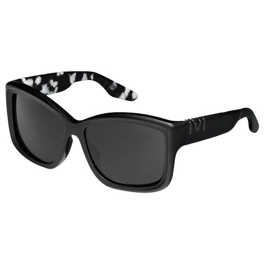 Beverly Matte Black Marble Sunglasses with Grey Lens -