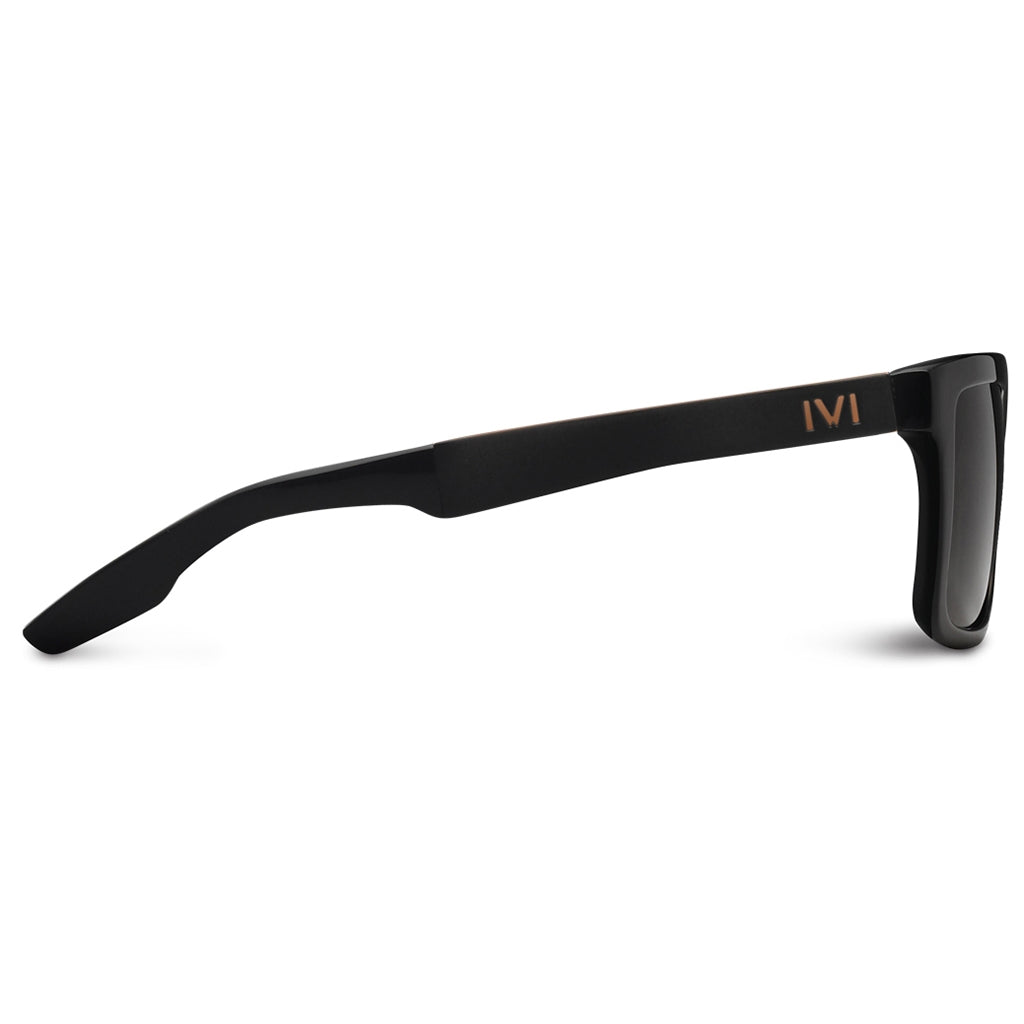 Sepulveda Polished Black & Copper Sunglasses with Grey Lens -