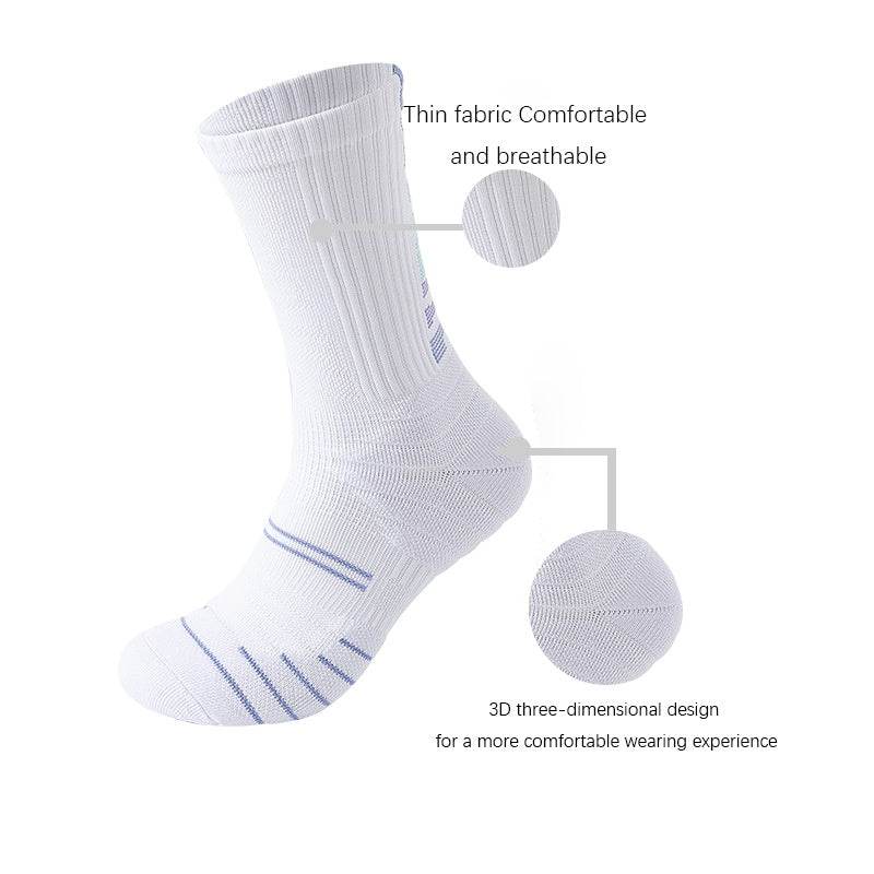 9 Pairs Men Compression Crew Running Socks Athletic Socks  With Cushion Work Hiking Basketball Sport Socks Anti-odor And Anti-slip For Running Fitness Hiking And Cycling