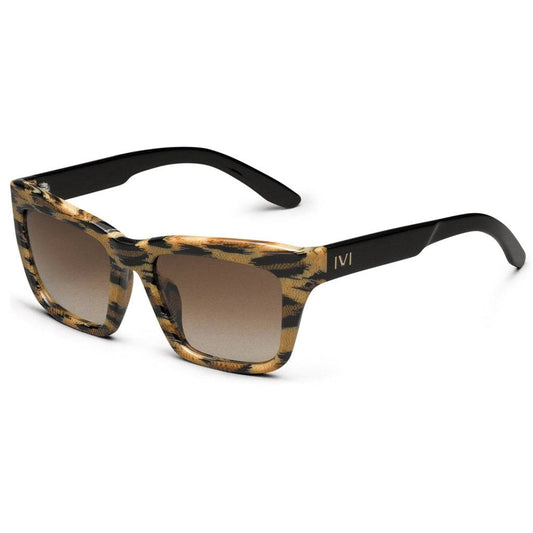 Bonnie Polished Leopard Sunglasses - Polished Black and Bronze Gradient Lens -