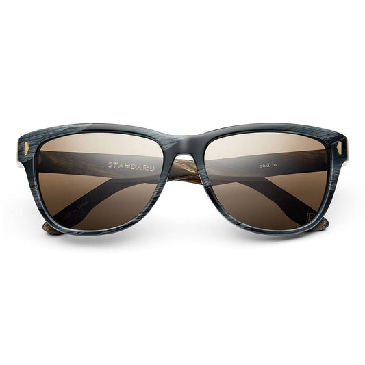 Standard Polished Double Horn Sunglasses with Bronze Polarized Lens -