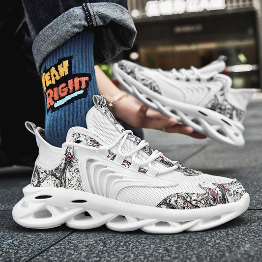 Breathable Graffiti Mesh Sneakers for Sports & Running | Lightweight & Stylish