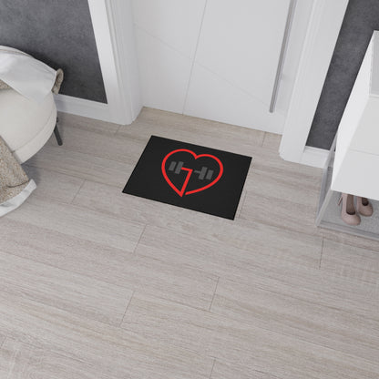 Heart Shape Weightlifting Floor Mat, Gym Decor, Exercise Area Rug, Fitness Floor Covering