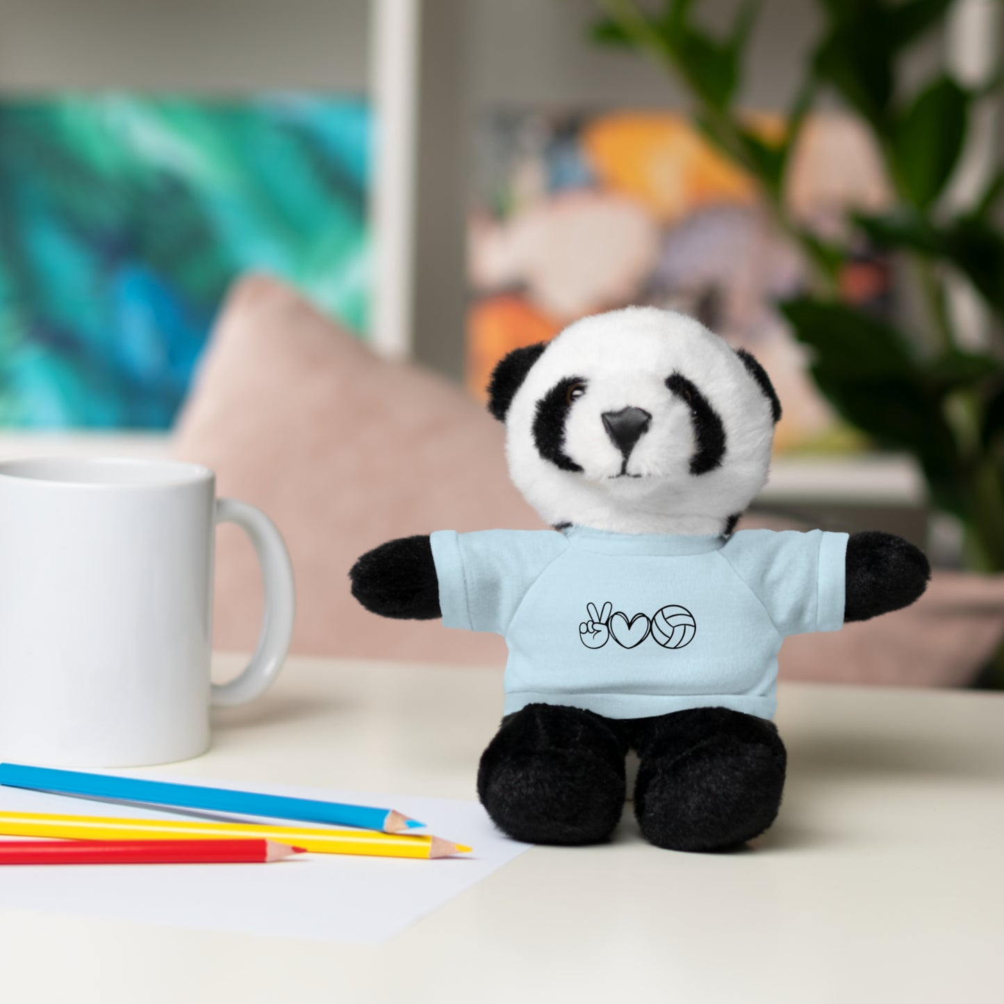 Cute Volleyball Teddy Bear with Tee, Stuffed Animal Gift