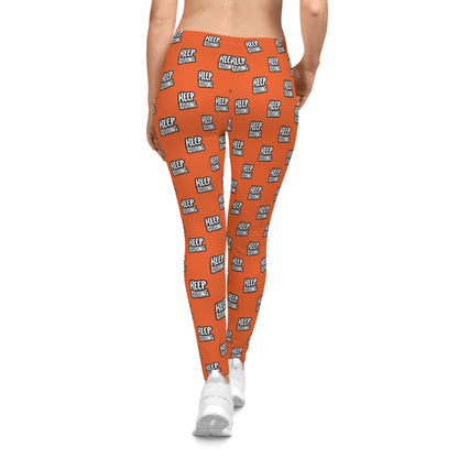 Motivational Workout Leggings, Fitness Activewear, Keep Pushing!