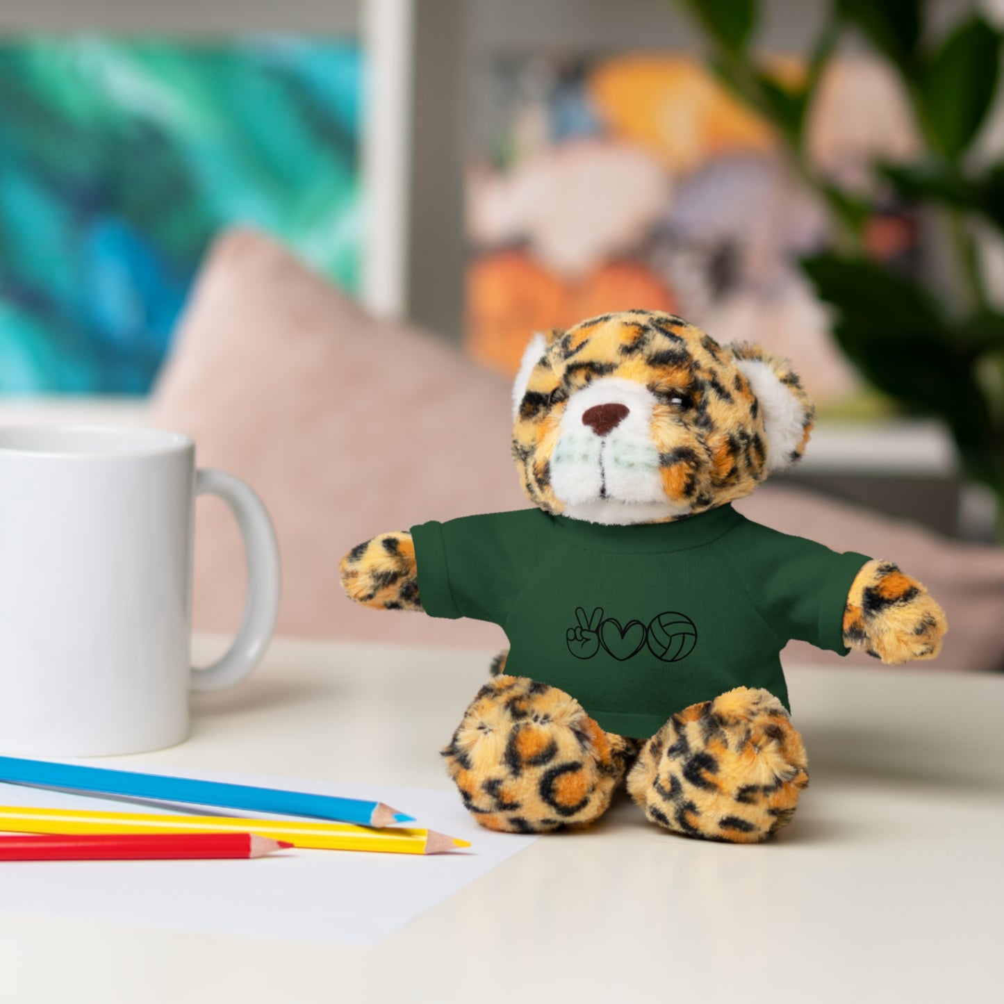 Cute Volleyball Teddy Bear with Tee, Stuffed Animal Gift
