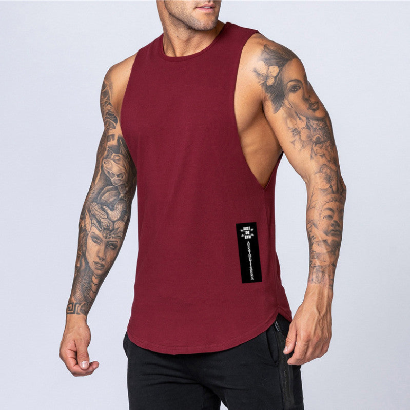 Printed bodybuilding fitness sleeveless vest