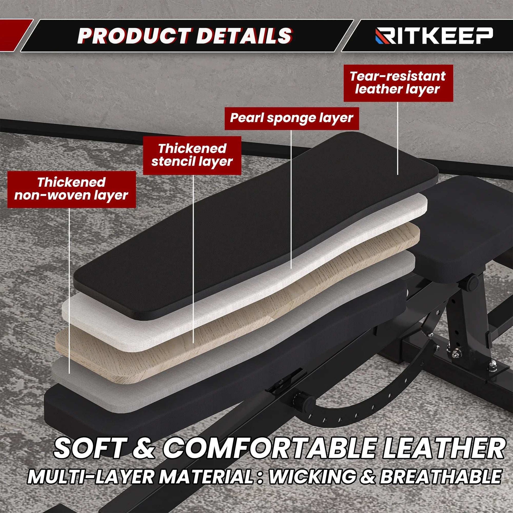 Foldable Adjustable Weight Bench with Leg Attachment for Versatile Workouts -