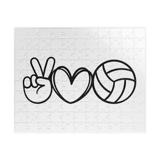 Peace Love Volleyball Puzzle - Fun Puzzle for Sports Lovers, Ideal Gift for Volleyball Players, Team Building Activity, 110-1014 Pieces