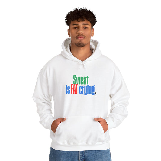 Men's Gym Hoodie - Sweat is Fat Crying | Motivational Weightlifting Apparel