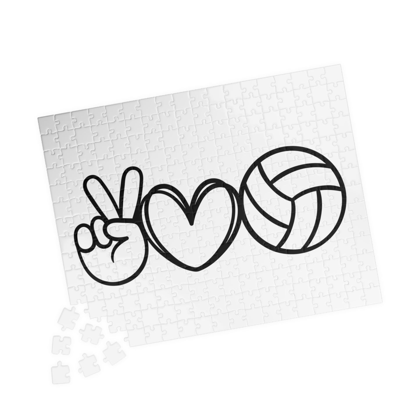 Peace Love Volleyball Puzzle - Fun Puzzle for Sports Lovers, Ideal Gift for Volleyball Players, Team Building Activity, 110-1014 Pieces