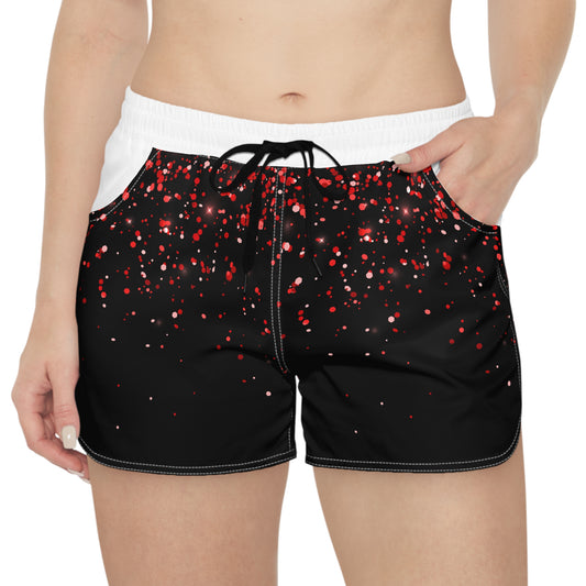 Women Athletic Shorts - 'Red Ambition' Design for Active Lifestyles