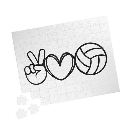 Peace Love Volleyball Puzzle - Fun Puzzle for Sports Lovers, Ideal Gift for Volleyball Players, Team Building Activity, 110-1014 Pieces