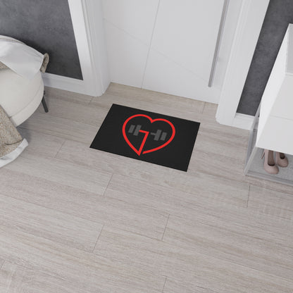 Heart Shape Weightlifting Floor Mat, Gym Decor, Exercise Area Rug, Fitness Floor Covering